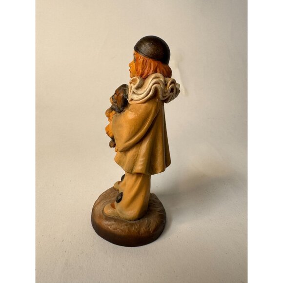 Vintage ANRI Figurine "Ed Michel Oks" Child Holding Puppy Hand-Carved Wood Italy - Picture 13 of 16